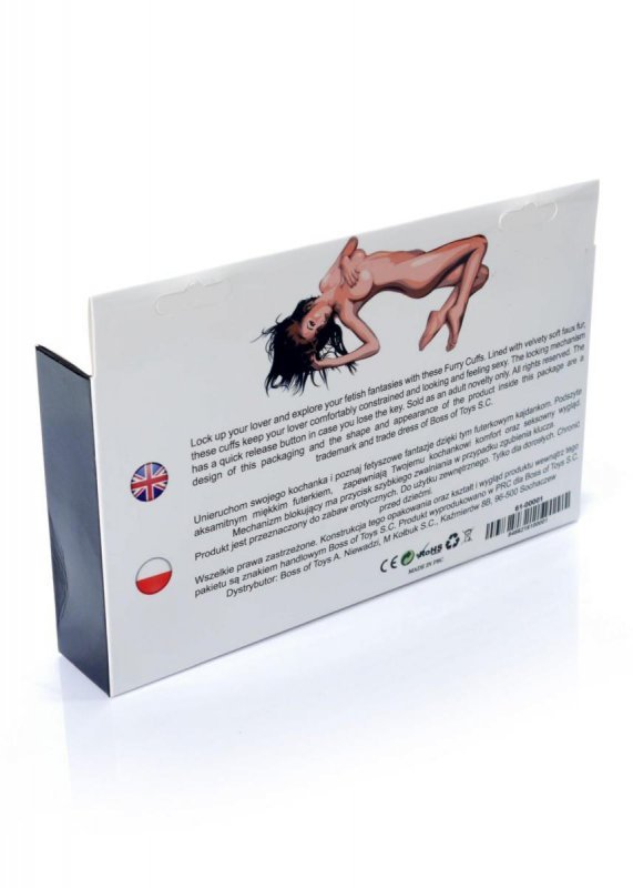 Kajdanki czarne  Fetish B - Series- Furry Cuffs Black 