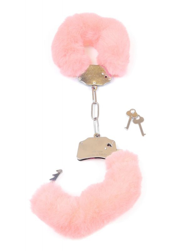 Kajdanki fetish boss series- furry cuffs light pink