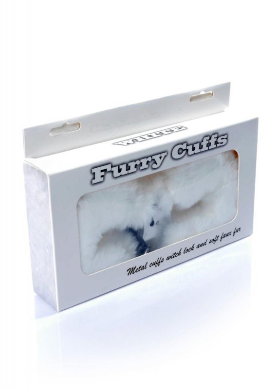 Kajdanki fetish boss series- furry cuffs white