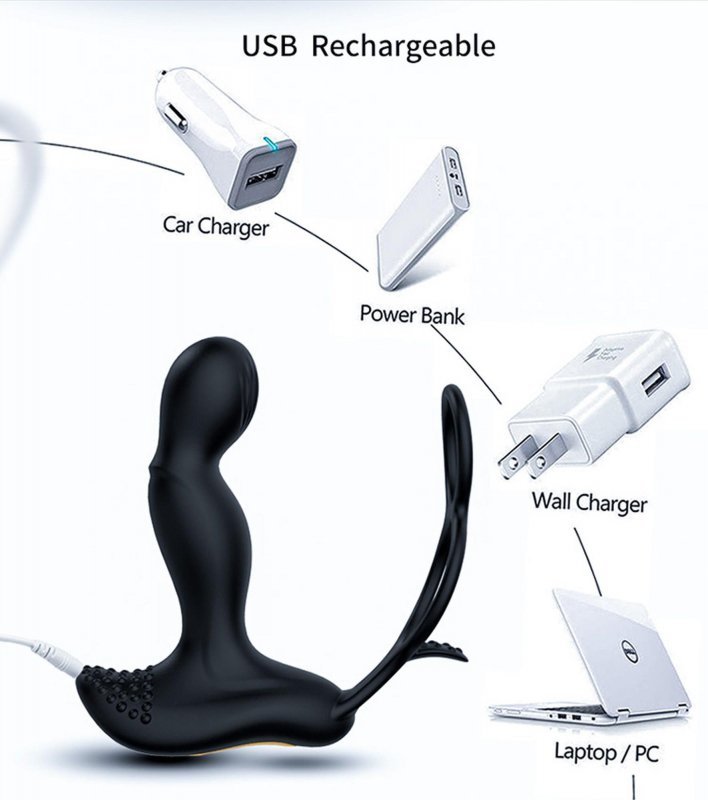 Wibrator silicone massager 7 function and heating function, black