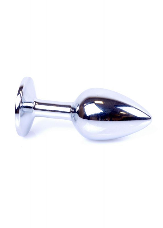 Korek analny z kryształem Jewellery Silver PLUG- Dark Blue