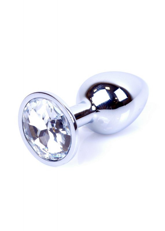 Korek analny z diamentem Jewellery Silver PLUG- Clear