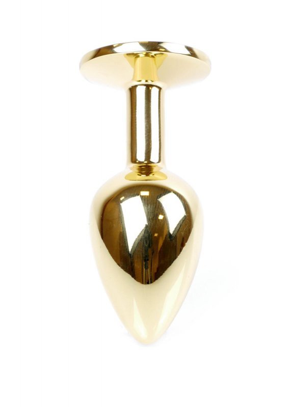 Złoty korek analny z diamentem Jewellery Gold PLUG- Green