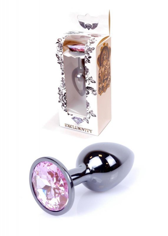 Korek analny z kryształem Jewellery Dark Silver PLUG- Rose