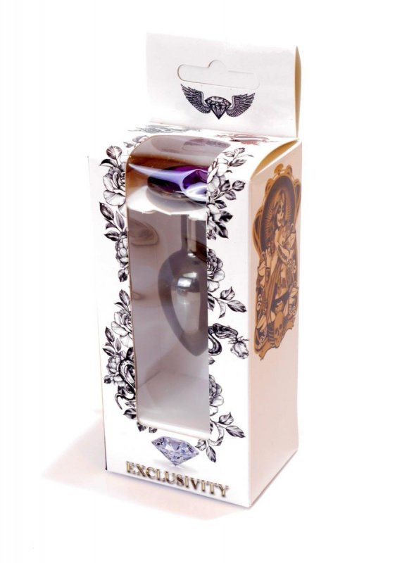Korek analny z kryształem Jewellery Dark Silver PLUG- Purple