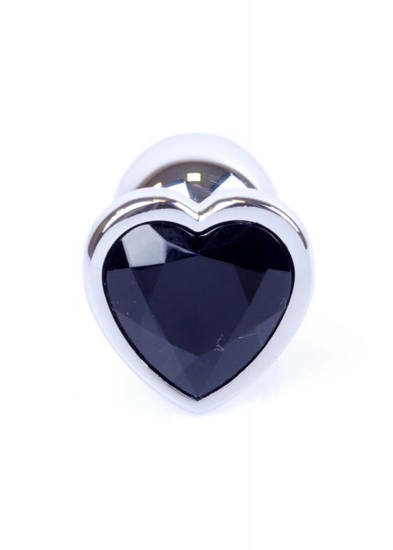Korek analny z diamentem serce Jewellery Silver  Heart PLUG- Black