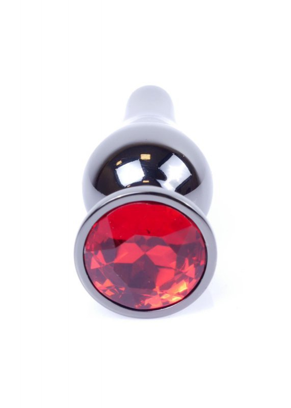 Korek analny z diamentem Jewellery Dark Silver BUTT PLUG- Red