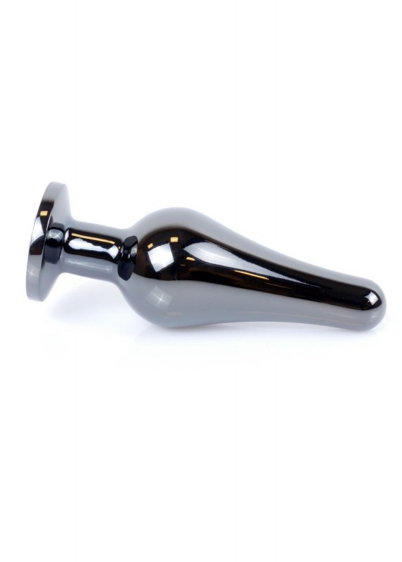 Korek analny z diamentem Jewellery Dark Silver BUTT PLUG- Red