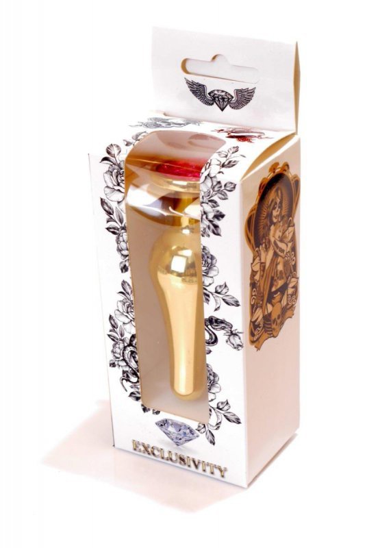 Złoty korek analny z diamentem Jewellery Gold BUTT PLUG- Pink