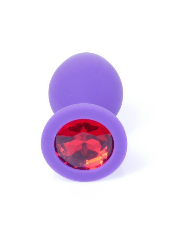 Silikonowy korek analny diament Jewellery Purple Medium- Red Diamond