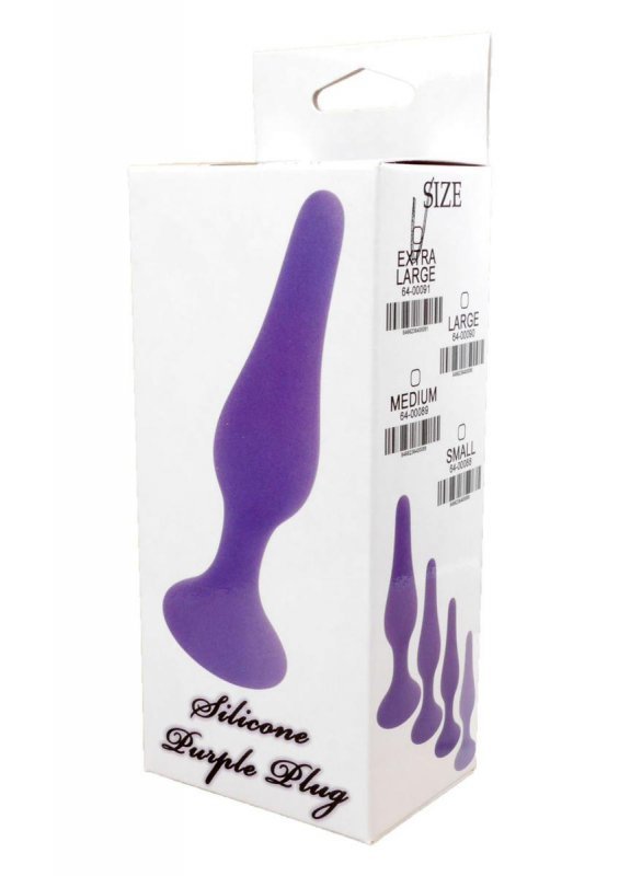 Silikonowy spiczasty korek analny Silicone Plug Purple DUŻY
