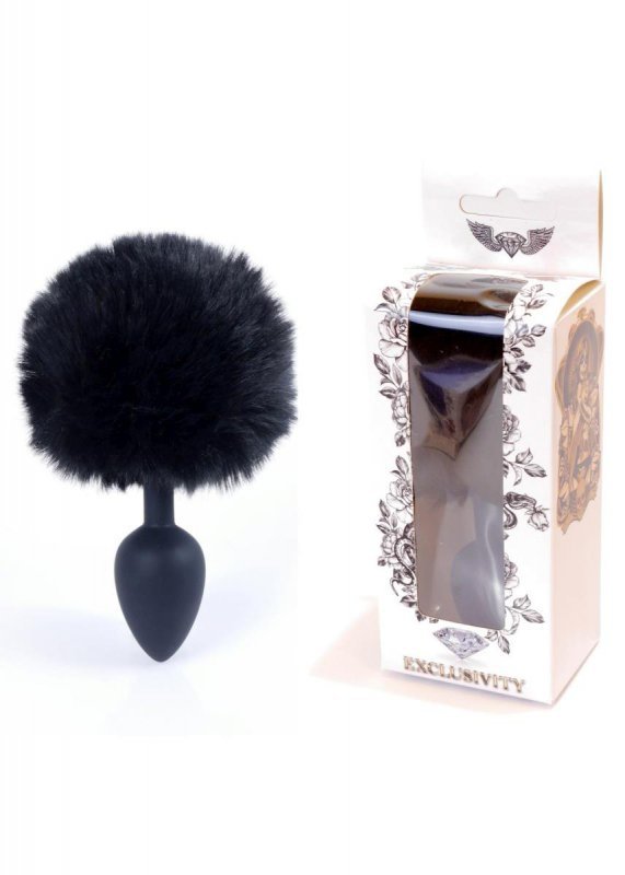 Korek analny ogonek króliczka Jewellery Silicon PLUG - Bunny Tail - Black