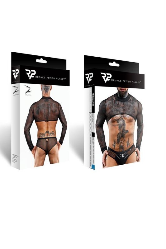 Męski krótki top chippendales z długimi rękawami - M