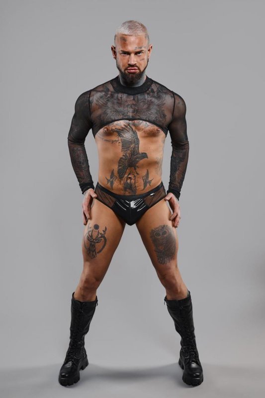 Męskie majtki brazyliany chippendales błyszczące - L