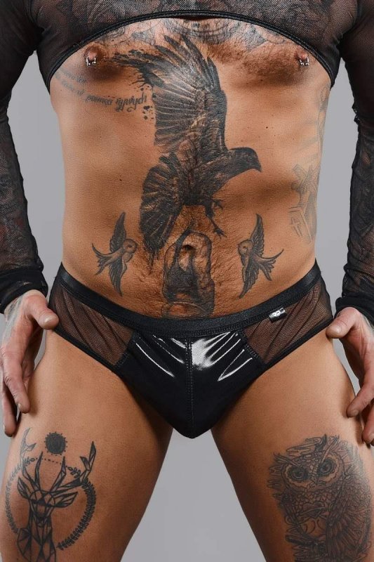Męskie kajtki brazyliany chippendales błyszczące - XXL
