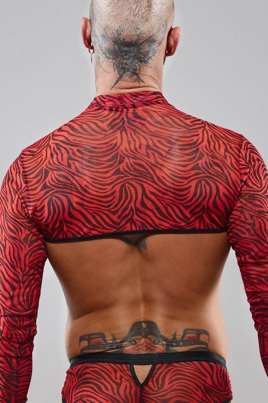 Męski krótki top chippendales z długimi rękawami - XXL