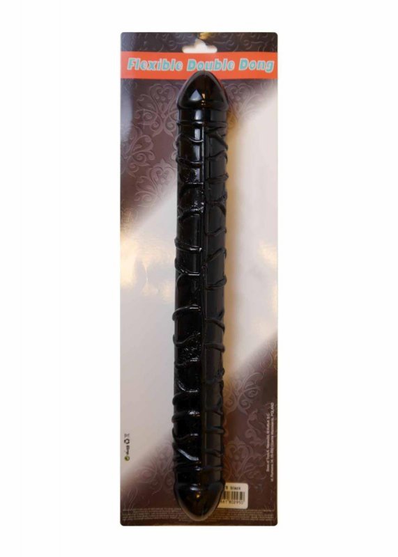 Dildo flexible double dong - black