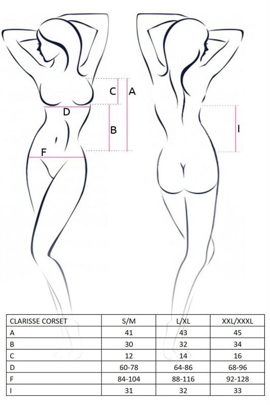 Bielizna Clarisse corset black L/XL - Casmir