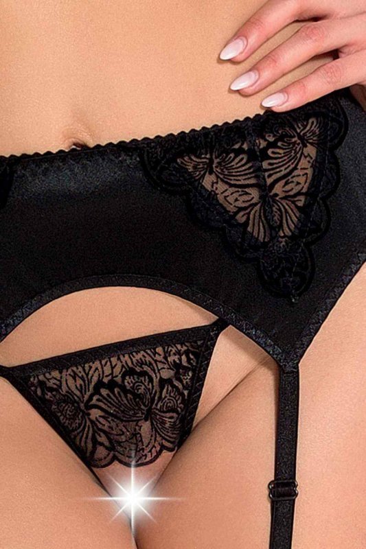 Bielizna Lauren set with open bra black L/XL - Casmir