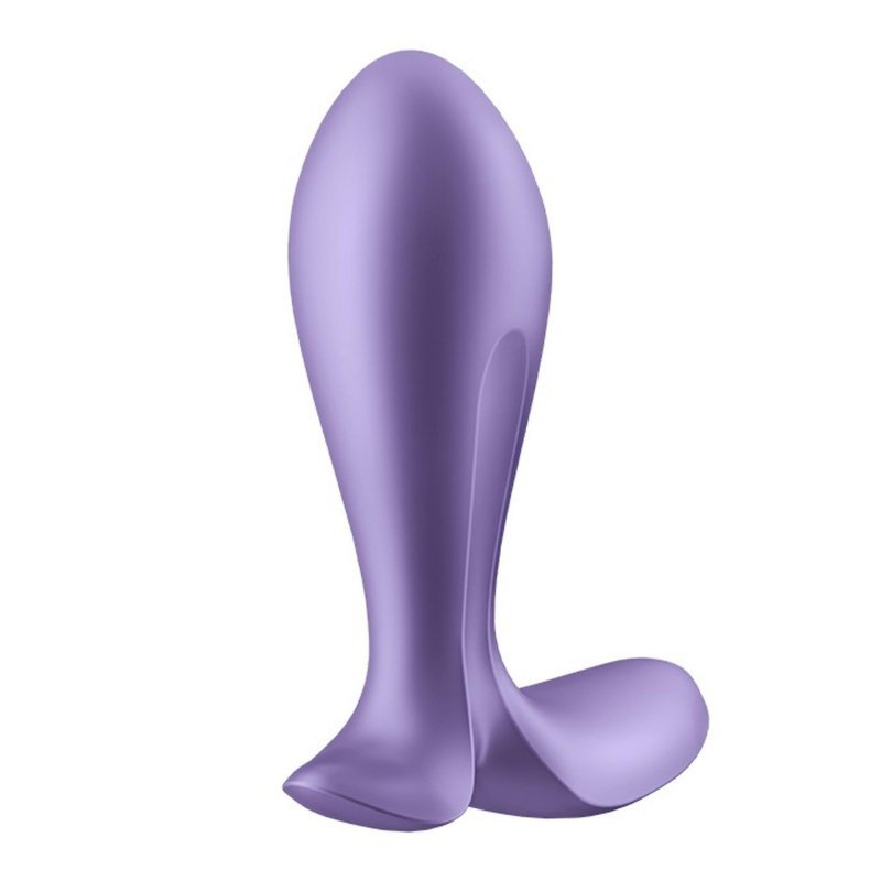 Fioletowy wibrujący korek analny Satisfyer Intensity Plug - z aplikacją