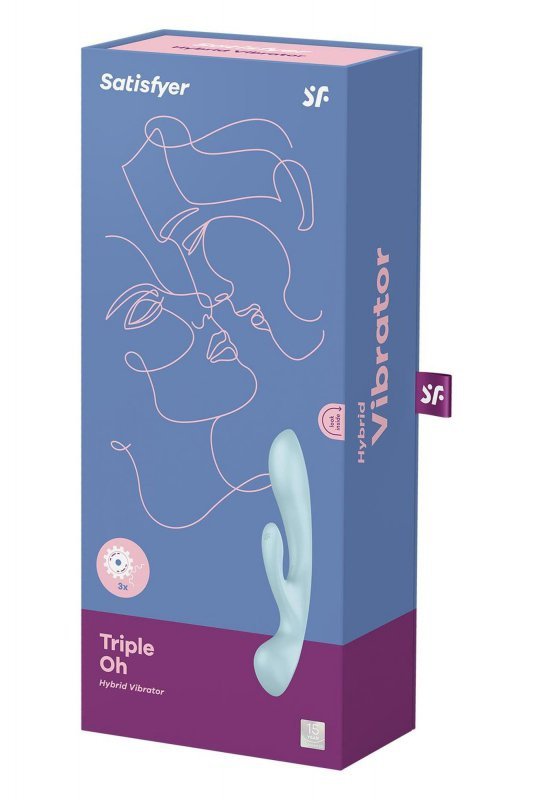 Masażer wibrator Satisfyer Triple Oh light blue