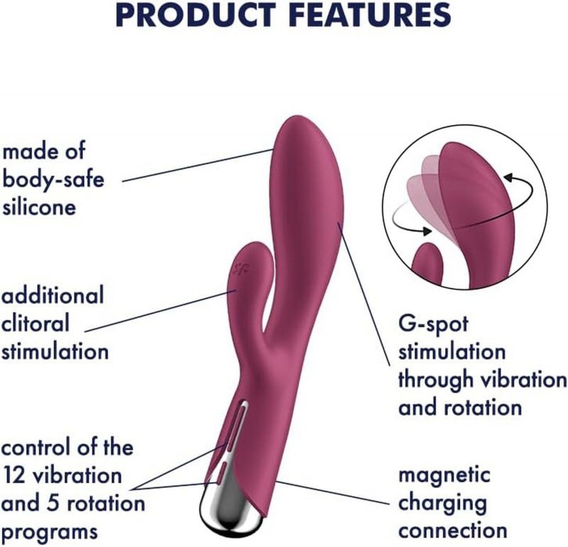 Wibrator damski Satisfyer Spinning Rabbit 1 Red