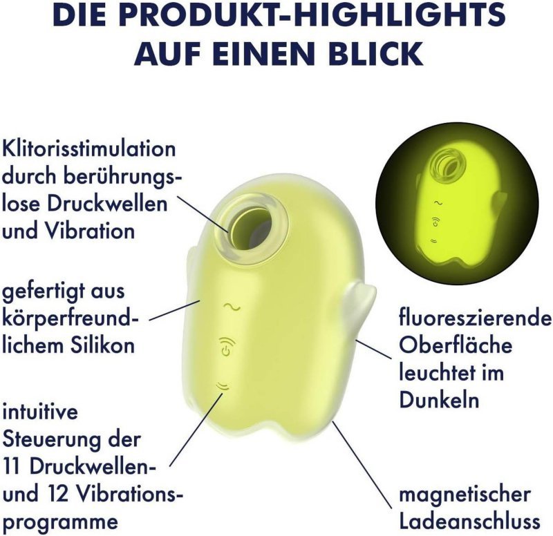 Masażer powietrzny Duszek Satisfyer Glowing Ghost Yellow