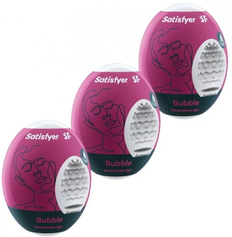 3x Masturbator Satisfyer Eggs Bubble zestaw jajek