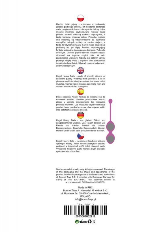 Silicone kegel balls 32mm 200g dark pink - boss series