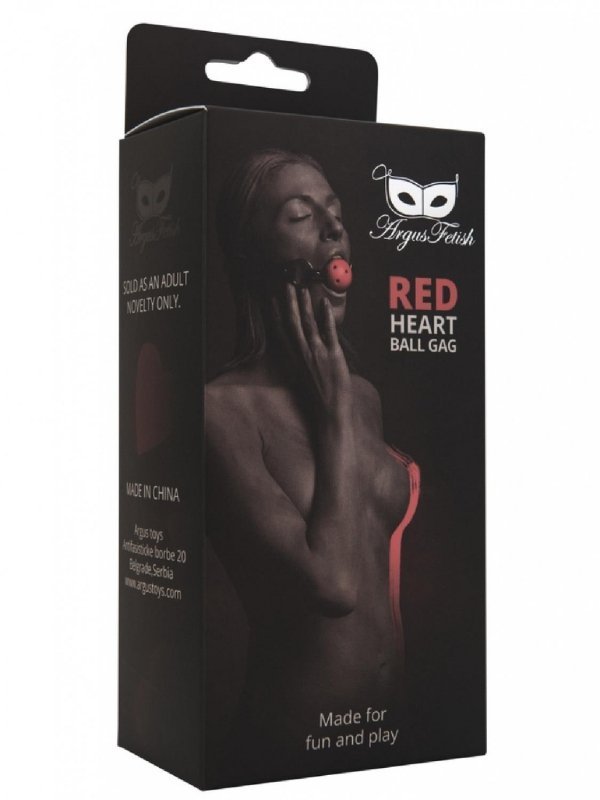 Knebel kulka do ust red heart ball gag