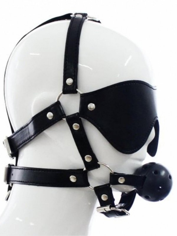 Maska na twarz i knebel do ust eye mask with ball gag