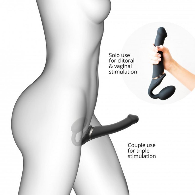 Vibrating Strapon - M - black