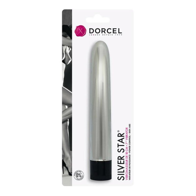 Gładki chromowany wibrator Dorcel Silver Star