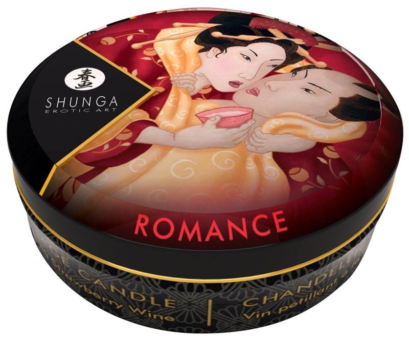 Mini massage candle strawberry sparkling wine