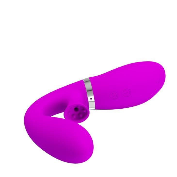 Zakrzywiony wibrator z funkcją ssania Pretty Love Magic Finger