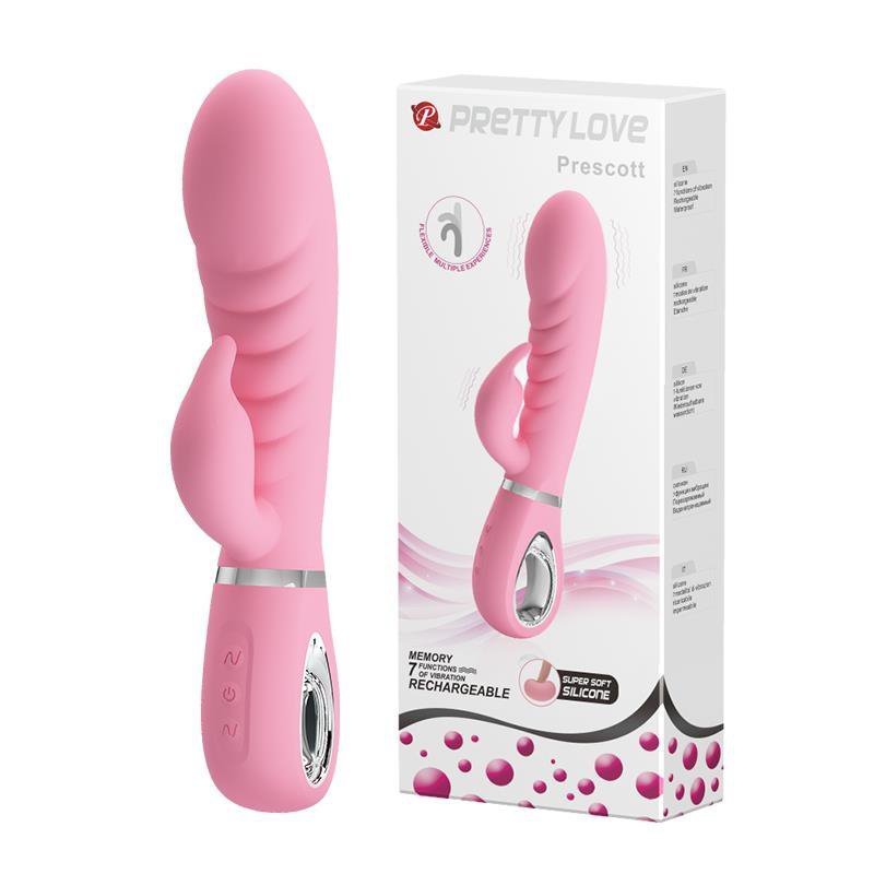 Wibrator rabbit do pochwy i łechtaczki różowy 7 funkcji