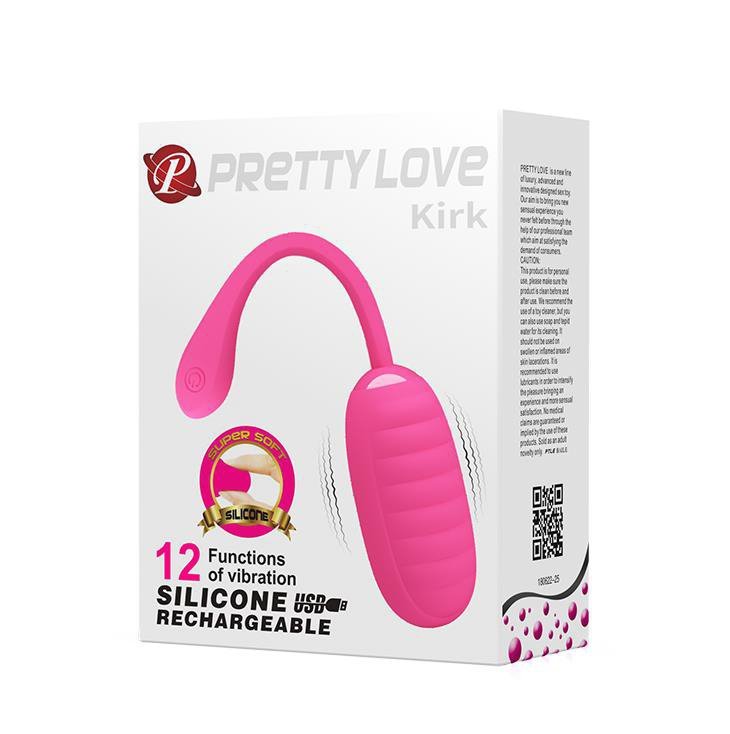 Prązkowane jajeczko wibrujące Pretty Love Kirk Egg różowe