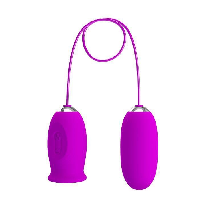 Podwójny stymulator jajeczko + języczek do łechtaczki Pretty Love Daisy Egg fiolet