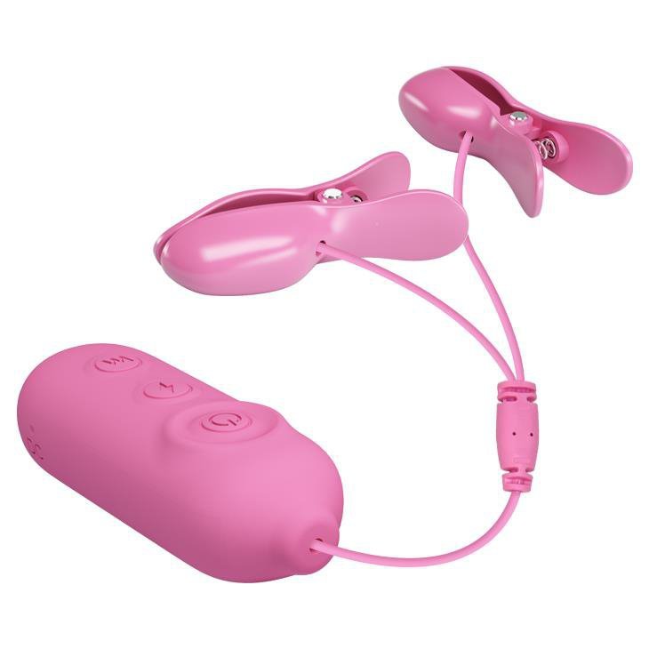Wibrujące zaciski na sutki z elektrostymulacją Pretty Love - Nipple Clip