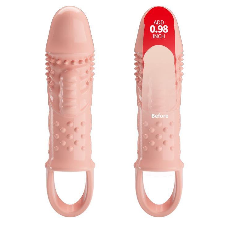 Przedłużka penisa z wibracją i pętlą na jądra 11.5cm / 14cm