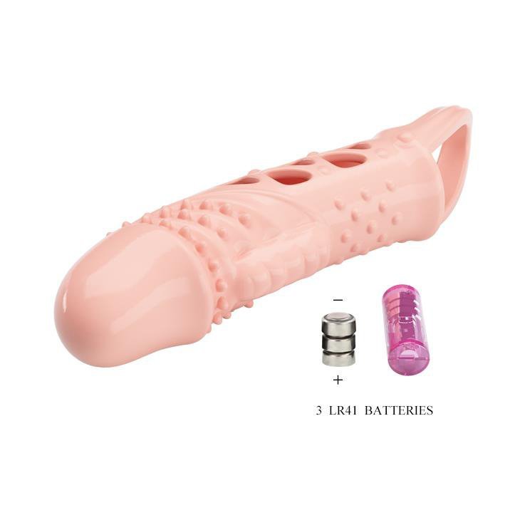 Przedłużka penisa z wibracją i pętlą na jądra 11.5cm / 14cm