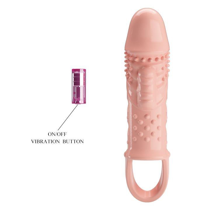 Przedłużka penisa z wibracją i pętlą na jądra 11.5cm / 14cm