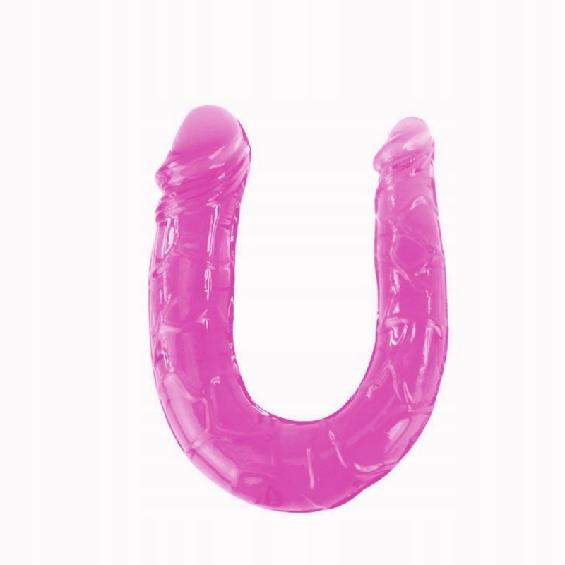 Analno - waginalne podwójne dildo fioletowe