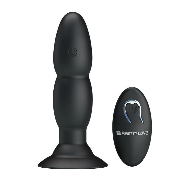 Wibrujący korek analny z funkcją rotacji Pretty Love Beaded for Extra Pleasure