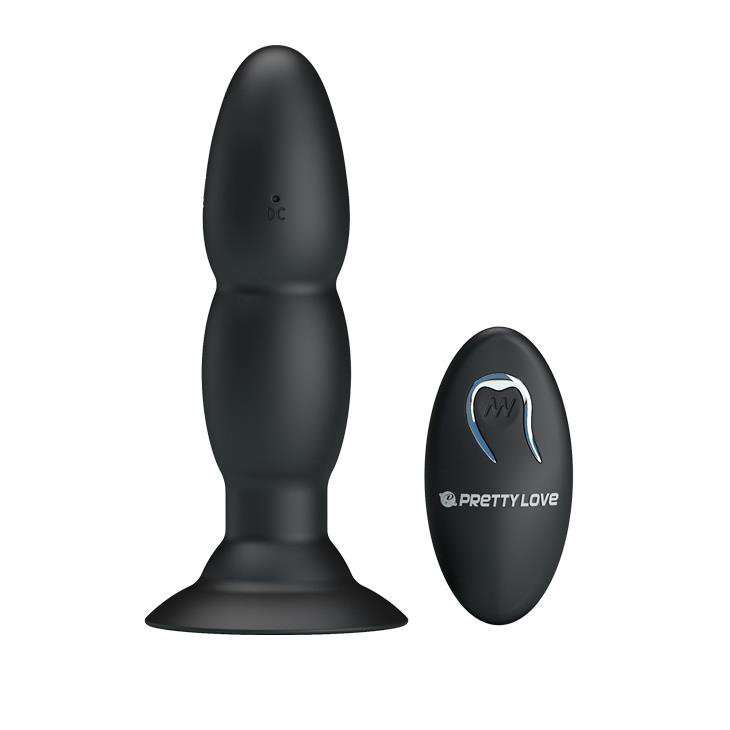 Wibrujący korek analny z funkcją rotacji Pretty Love Beaded for Extra Pleasure