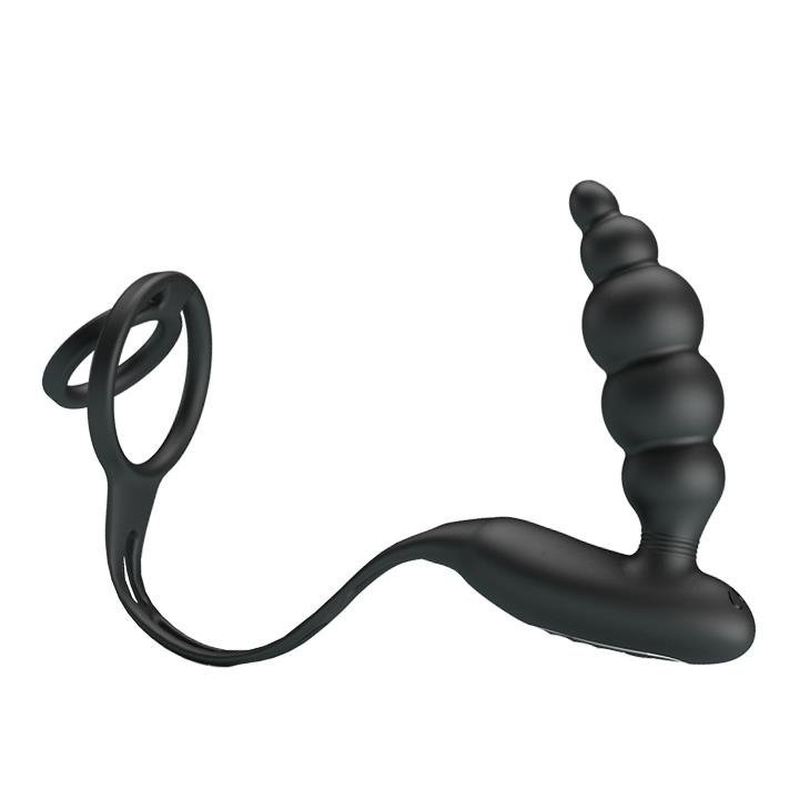 Wibrujące kulki analne z ringiem na penisa Pretty Love Vibration Penis Sleeve III
