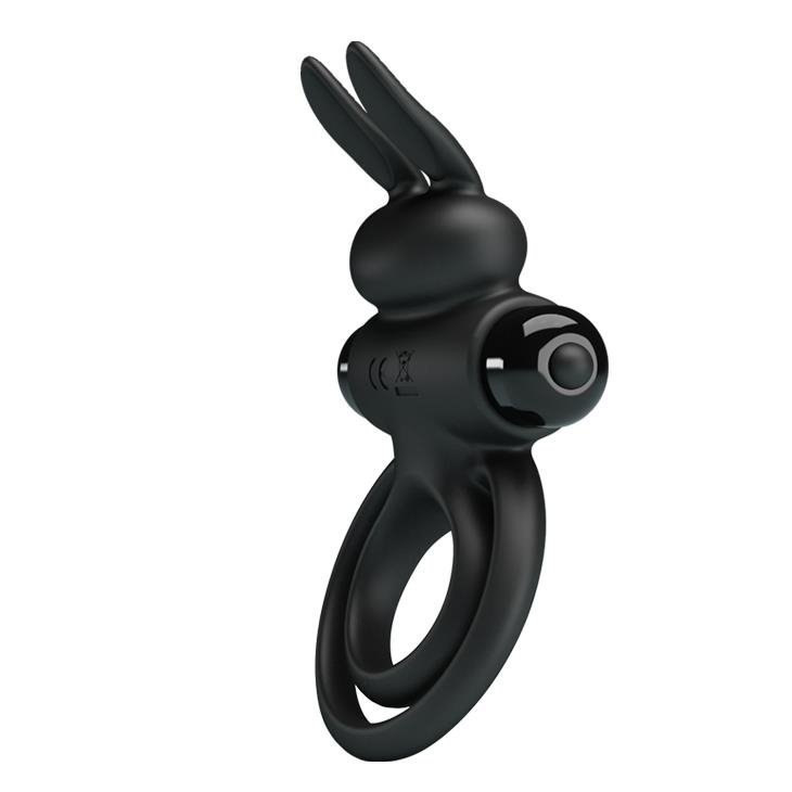Wibrujący pierścień erekcyjny z króliczkiem Pretty Love Vibrant Penis Ring III czarny