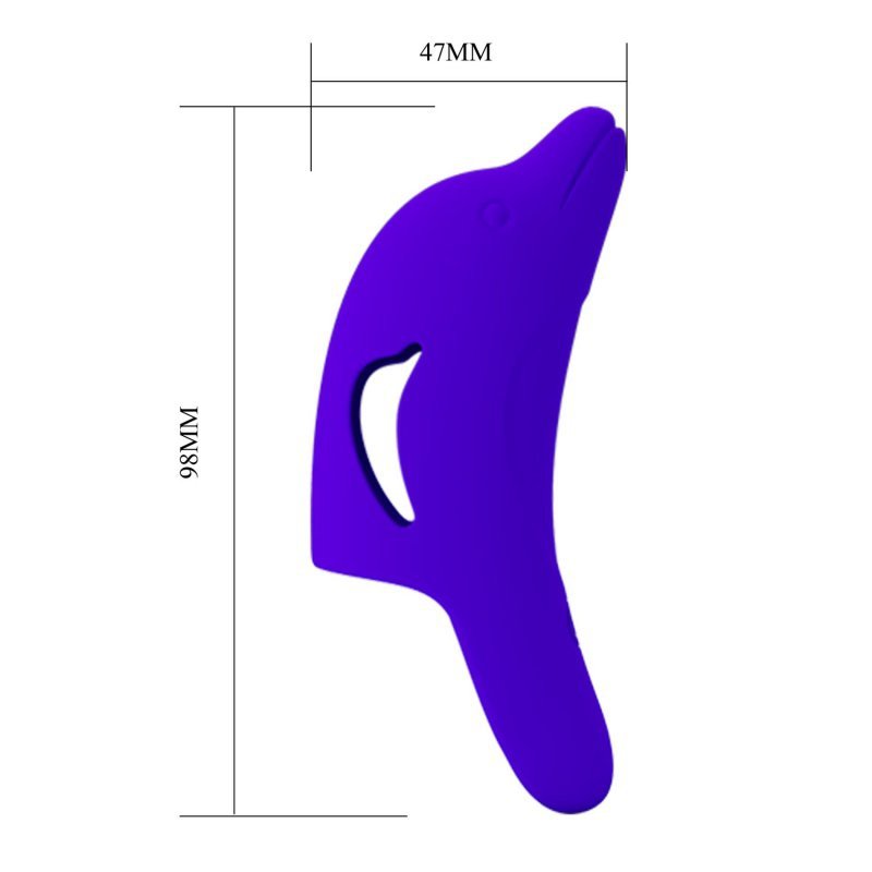 Wibrator na palec delfinek granatowy 10 funkcji wibracji