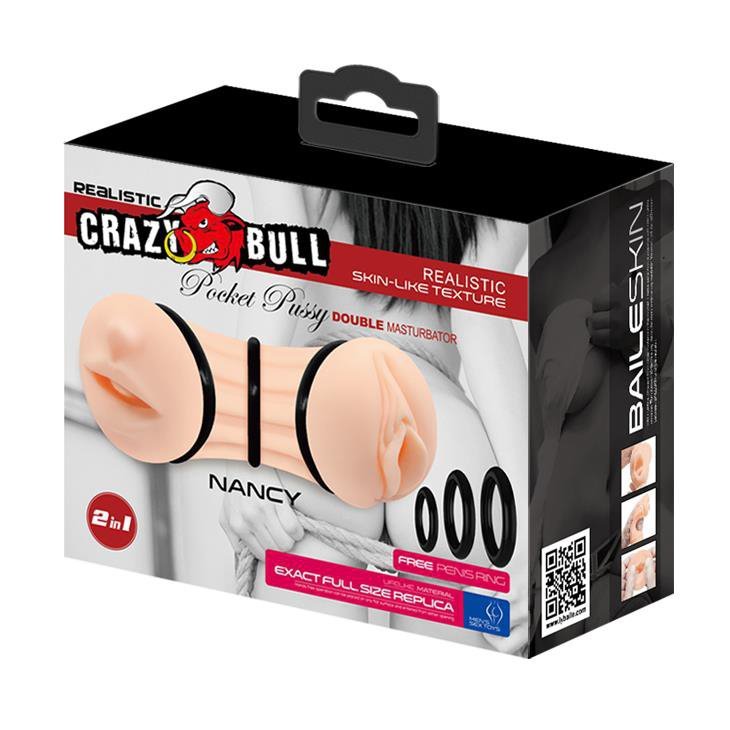 Podwójny Masturbator sztuczna pochwa Crazy Bull Nancy