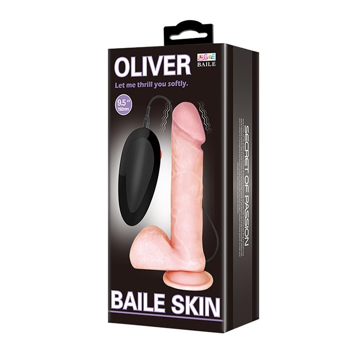 Naturalne dildo z wibracjami na przyssawce z pilotem 24 cm